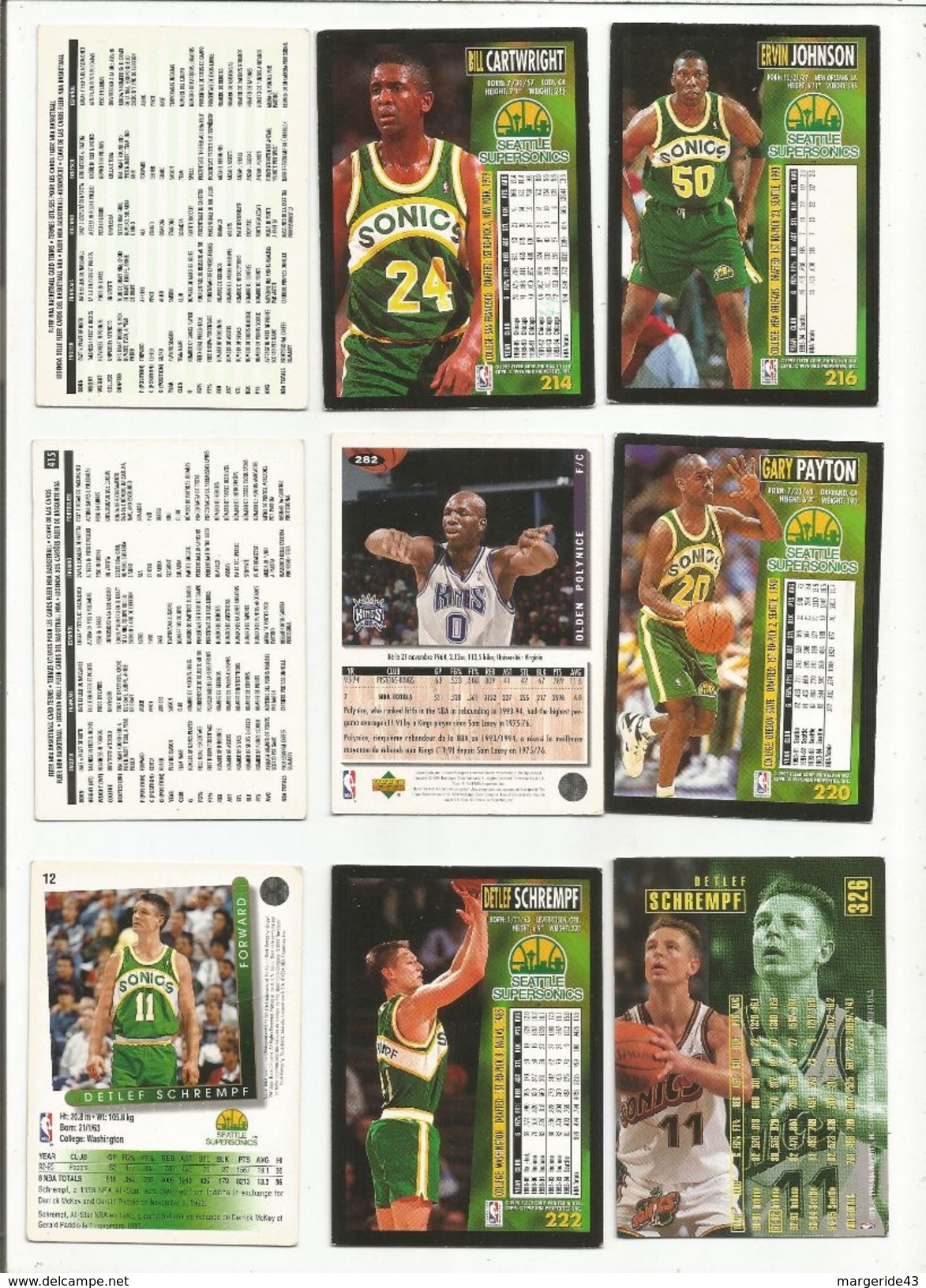 LOT DE CARTES BASKETBALL AMERICAIN