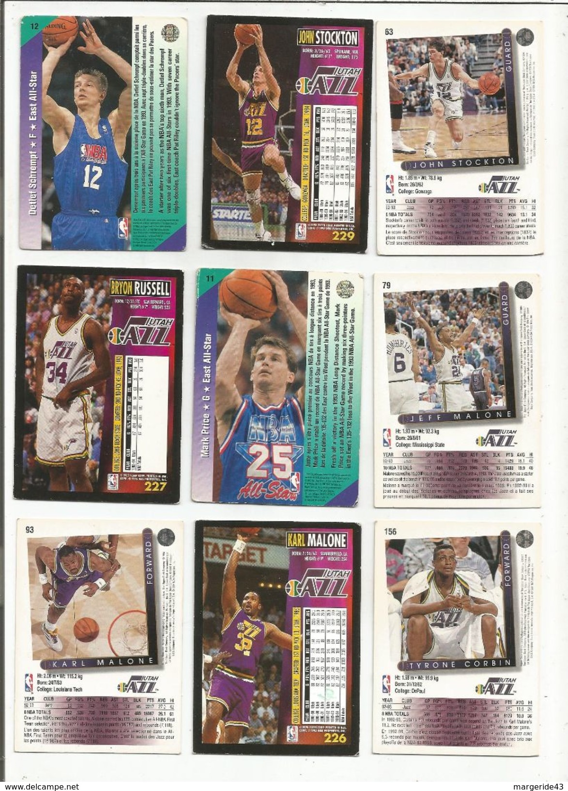 LOT DE CARTES BASKETBALL AMERICAIN