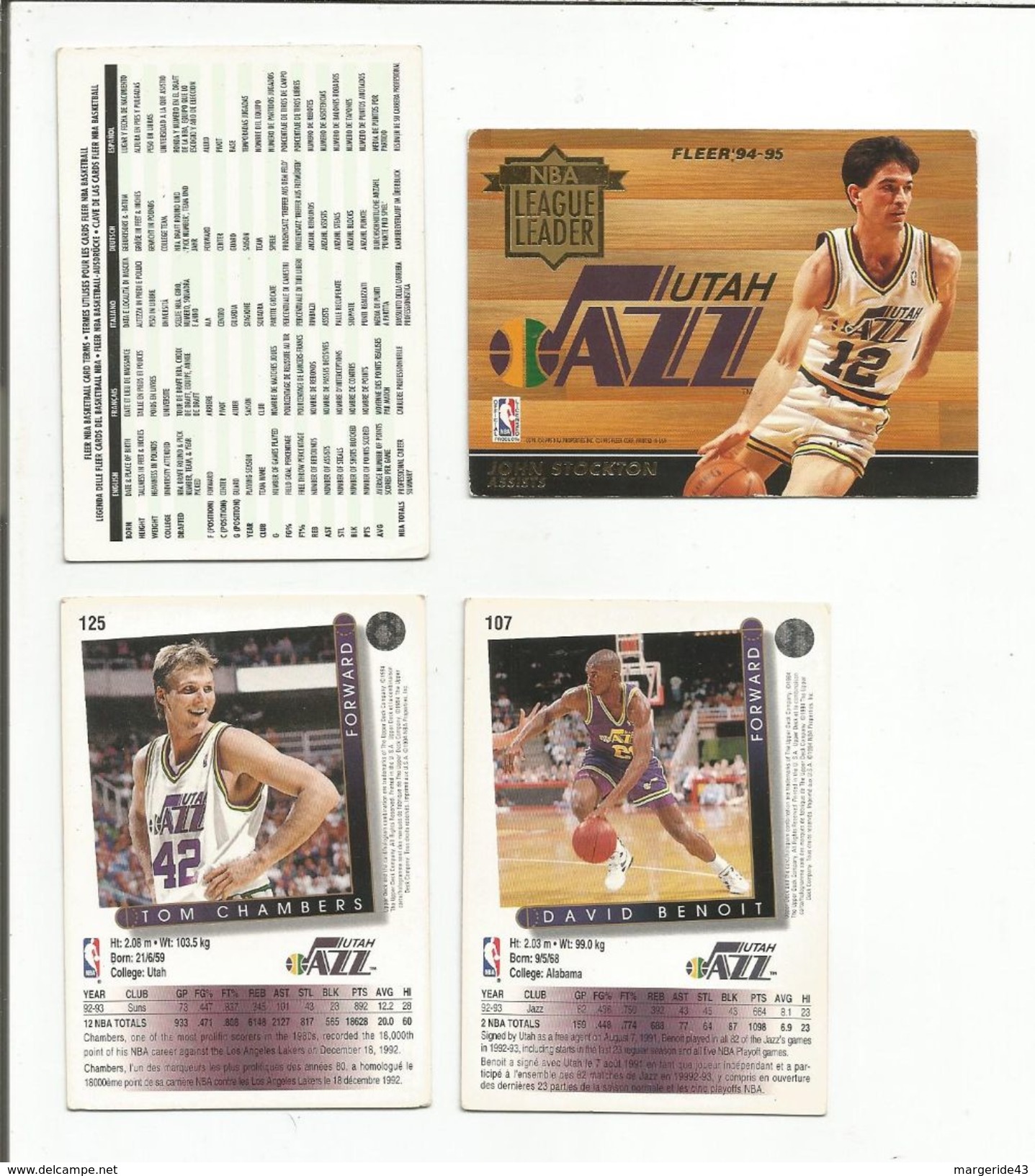 LOT DE CARTES BASKETBALL AMERICAIN