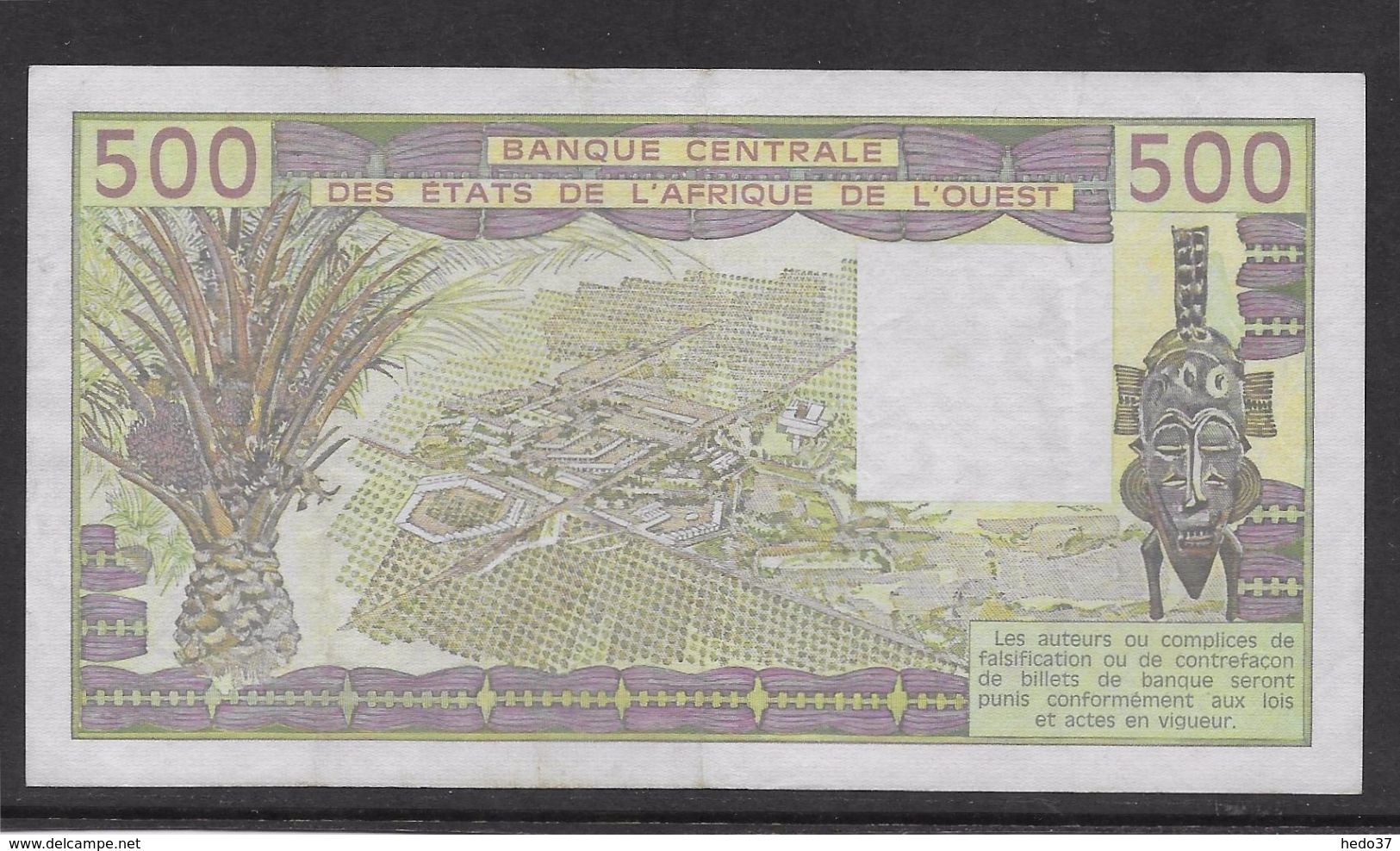 Côte D'Ivoire - 500 Francs - 1988  - Pick N°106Aa - TTB - Côte D'Ivoire