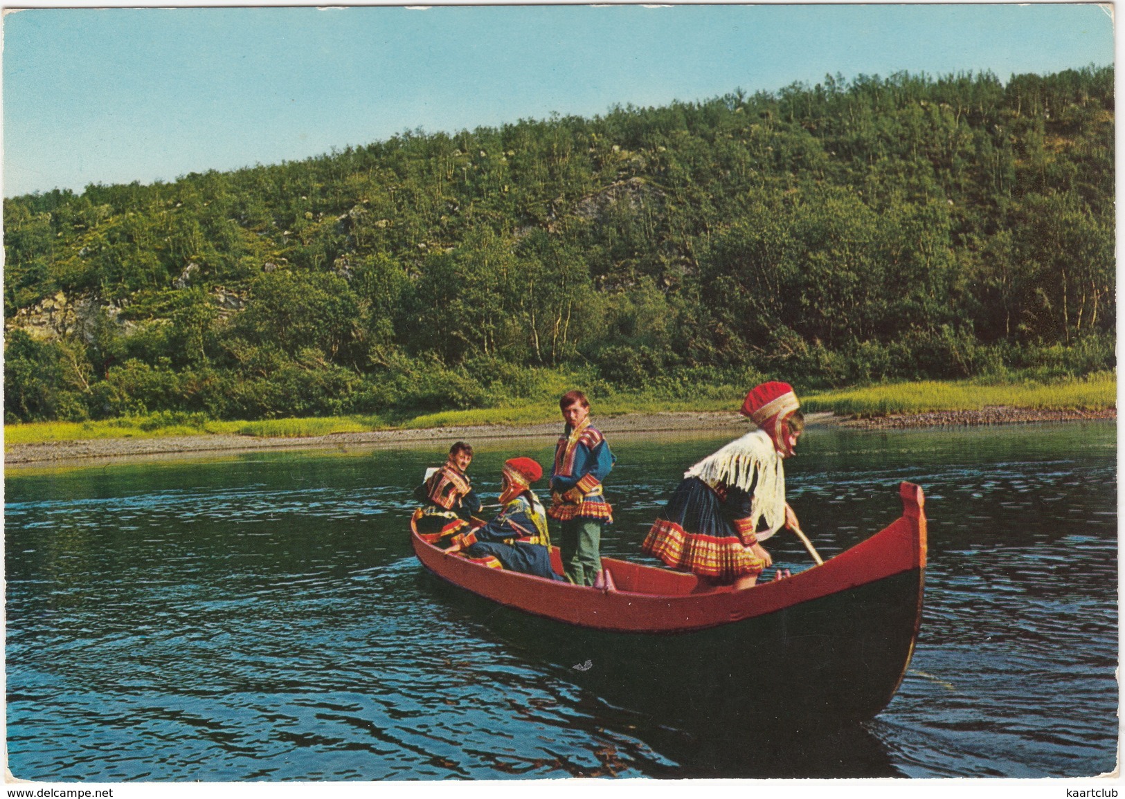 Lapps In Their River-boat  / Samer I Elvebat - (Norway/Norge) - Noorwegen