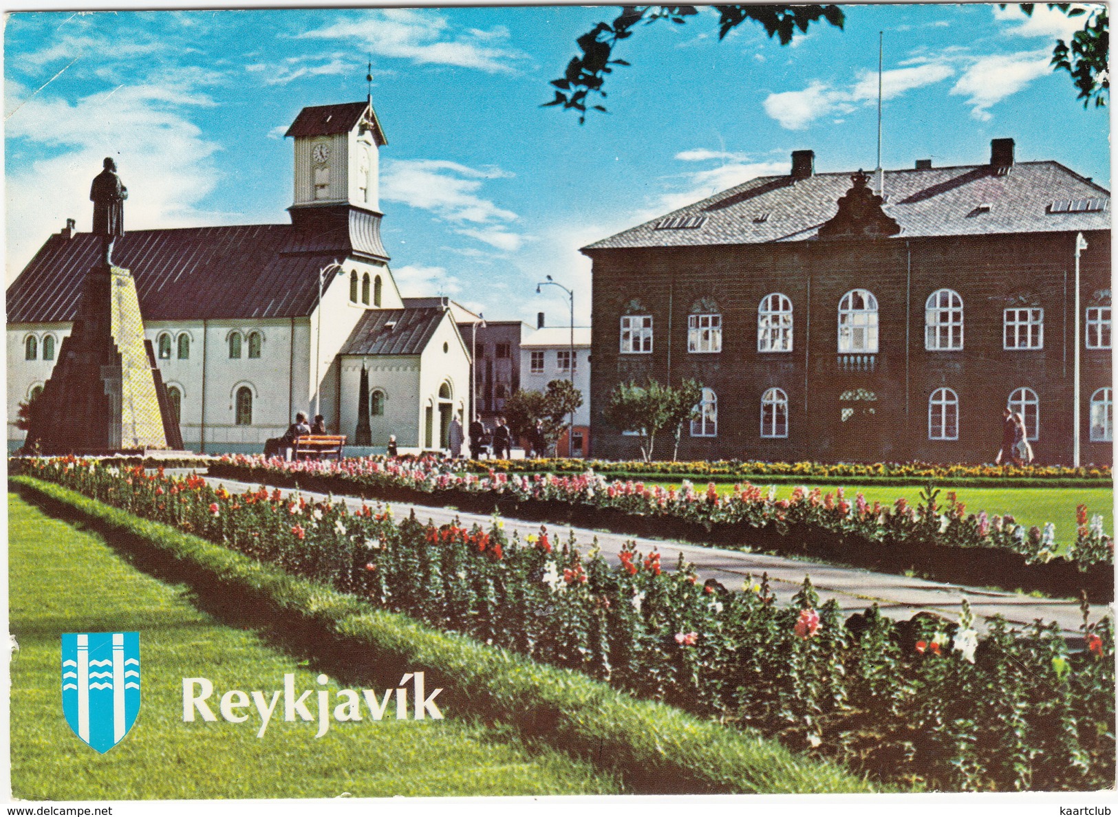 Ísland - Iceland - Reykjavík ; Austurvöllur, The Cathedral And Parliament House - IJsland