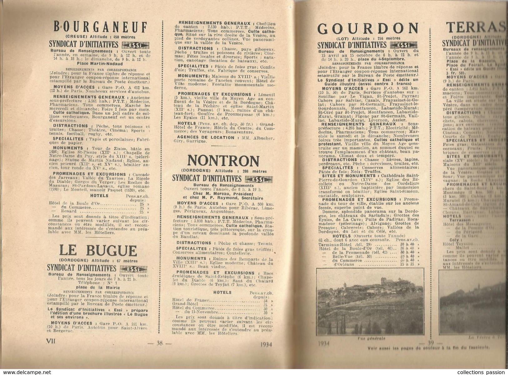 publicité régionale ,Limousin , Marche , Quercy , Périgord ,1934 , 56 pages ,8 scans  , frais fr 3.55 e