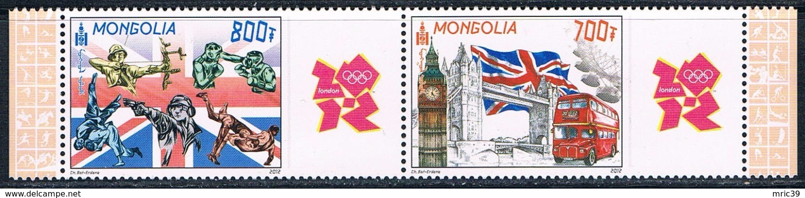 Bloc Sheet  JO Londres Jeux Olympiques London  Olympic Games   Neuf  MNH ** -  Mongolie  Mongolia 2012 - Mongolie