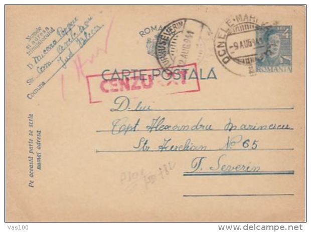 KING MICHAEL, CENZORED, WW2, PC STATIONERY, ENTIER POSTAL, 1941, ROMANIA - Covers & Documents