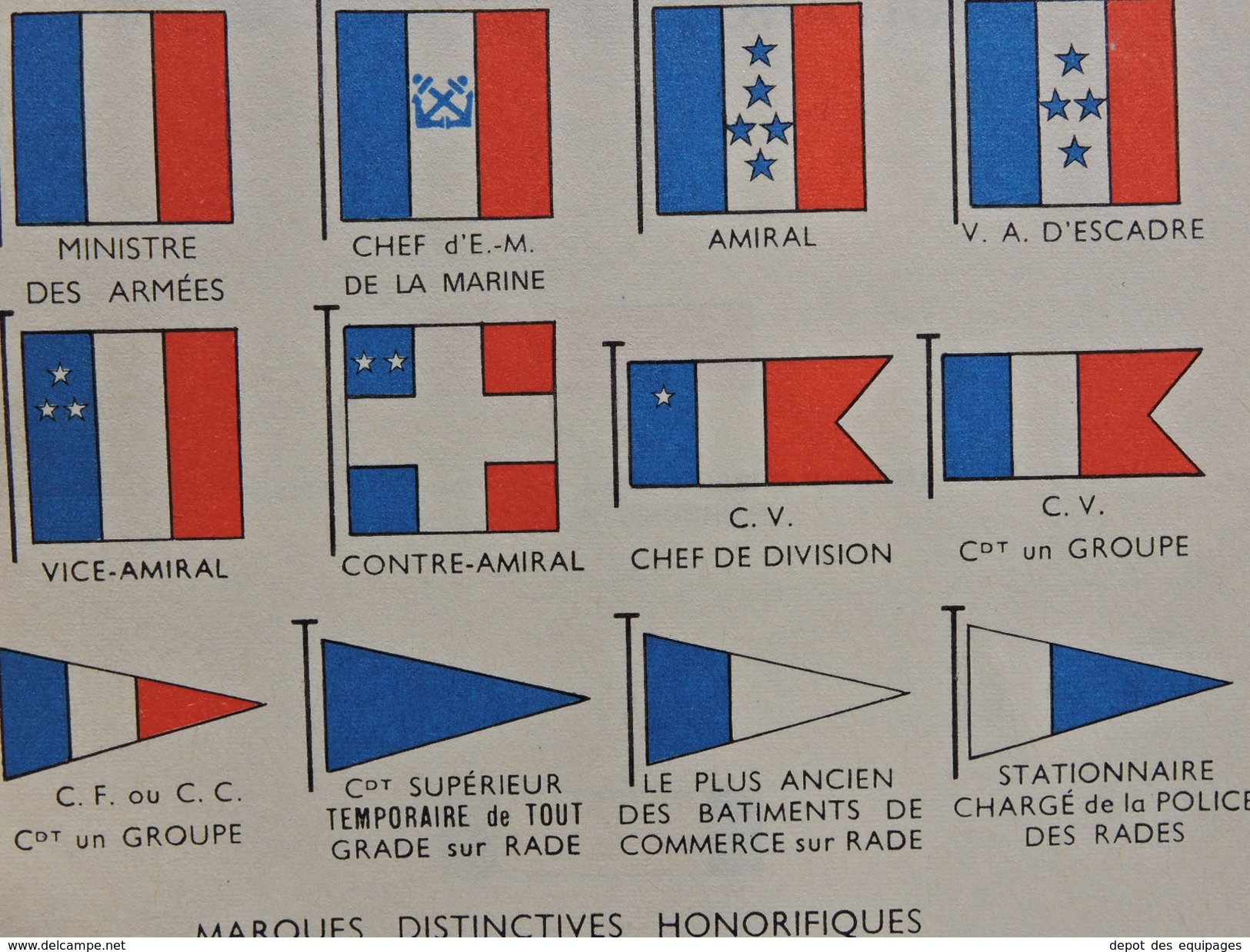 PAVILLON FRANCE MARINE NATIONALE CAPITAINE De VAISSEAU CHEF De DIVISION CVD N°6 - C Taille 6 état Neuf - Drapeaux