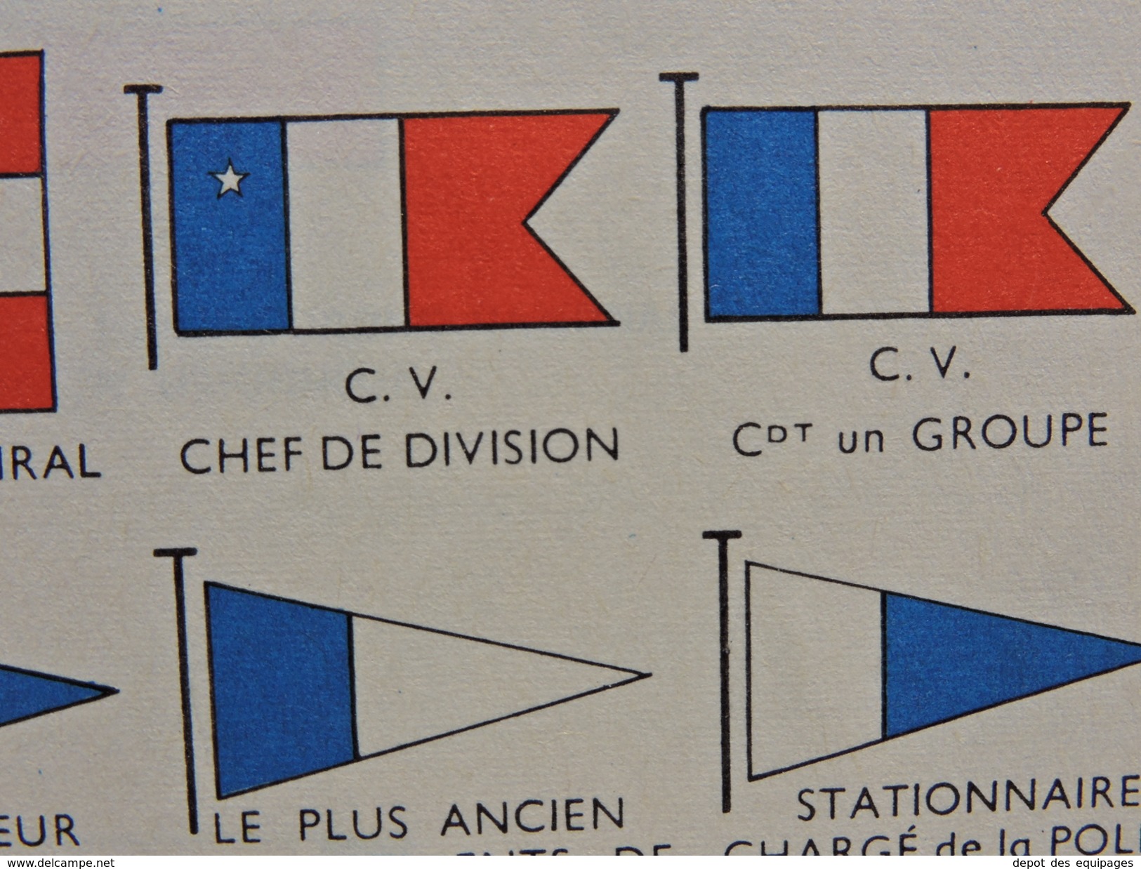 PAVILLON FRANCE MARINE NATIONALE CAPITAINE De VAISSEAU CHEF De DIVISION CVD N°6 - C Taille 6 état Neuf - Drapeaux