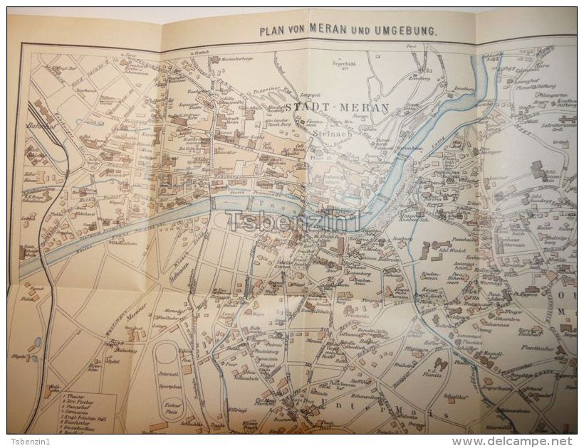 Meran Merano Umgebung Italy Tirol Map Karte 1914 - Carte Topografiche