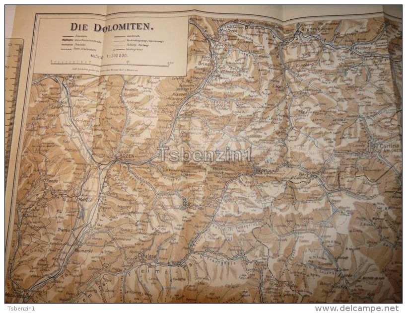 Dolomiti Dolomiten Italy  Austria Tirol Map Karte 1914 - Carte Topografiche