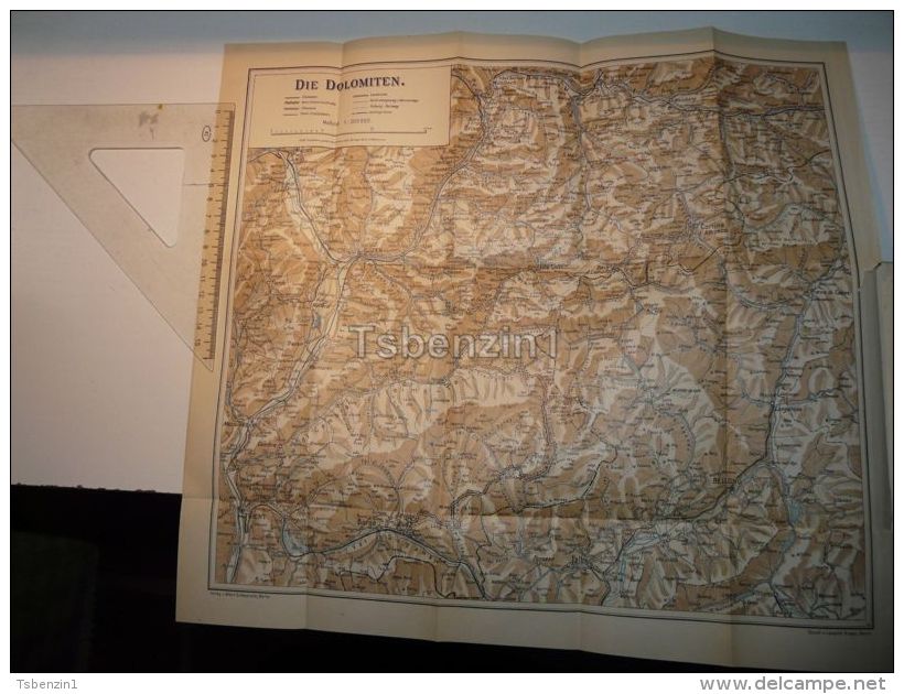 Dolomiti Dolomiten Italy  Austria Tirol Map Karte 1914 - Carte Topografiche