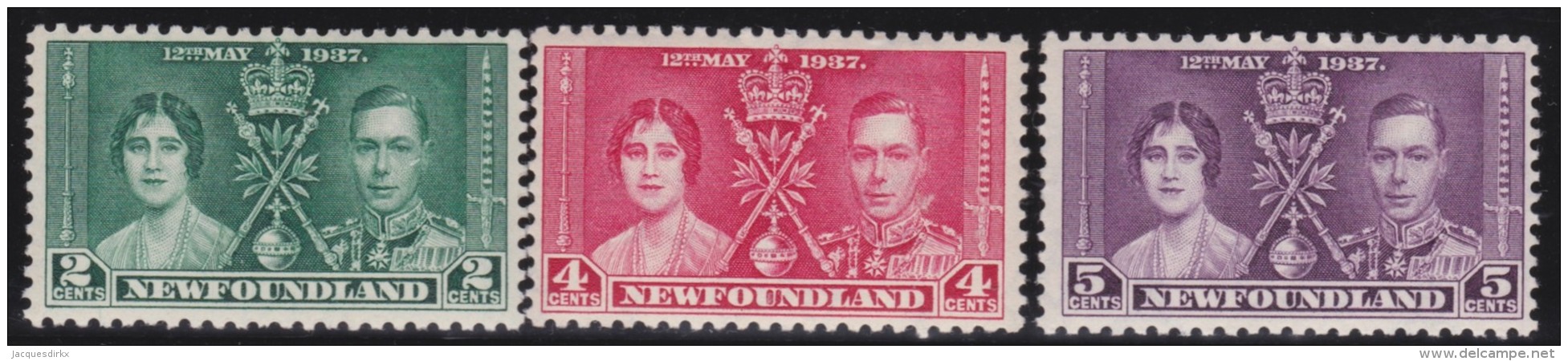 Newfoundland        .   SG   .     254/256       .      *      .   Ongebruikt   .   /   .  Mint-hinged - 1908-1947