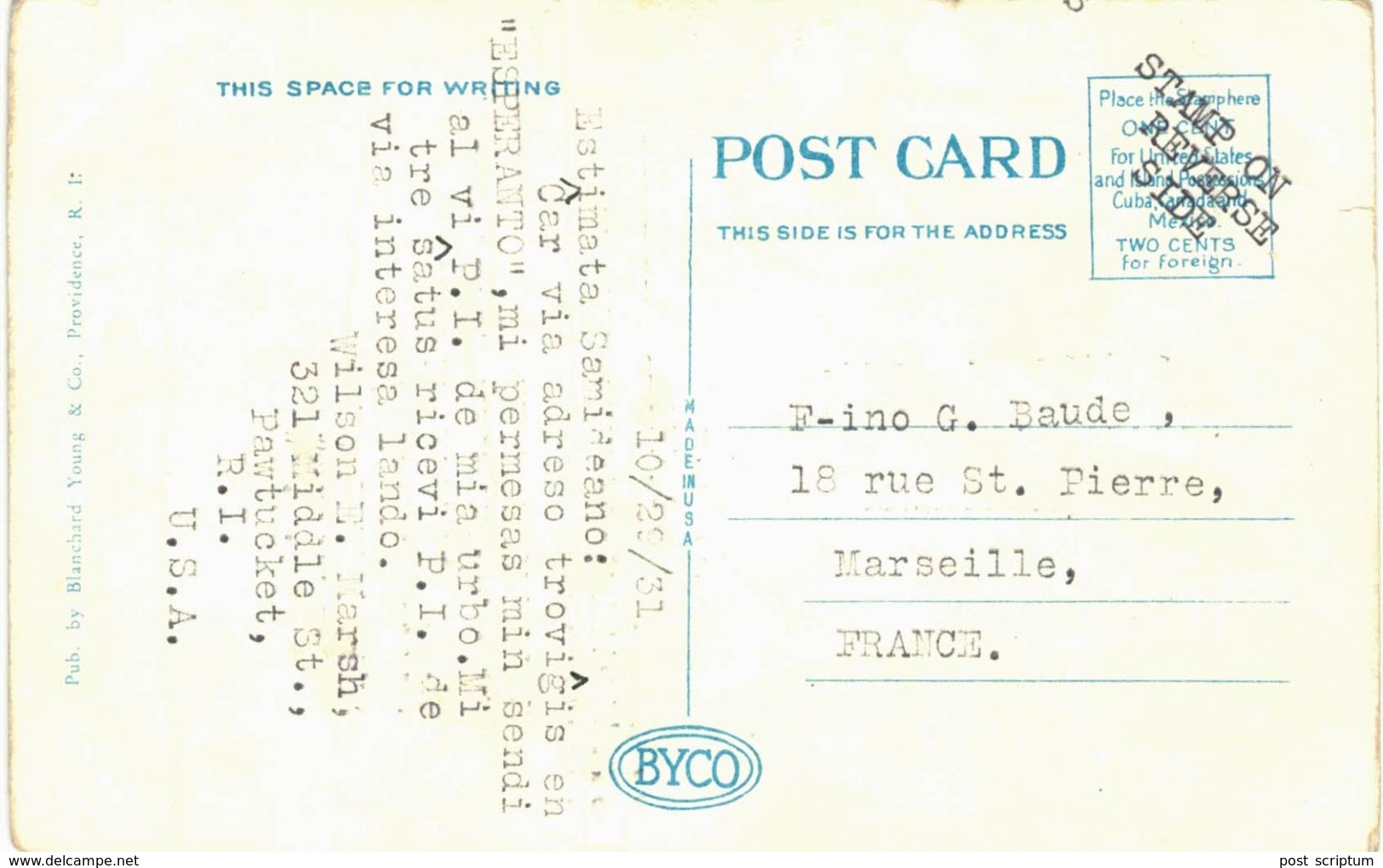 Amérique - Etats-Unis - Pawtucket Post Office - Pawtucket