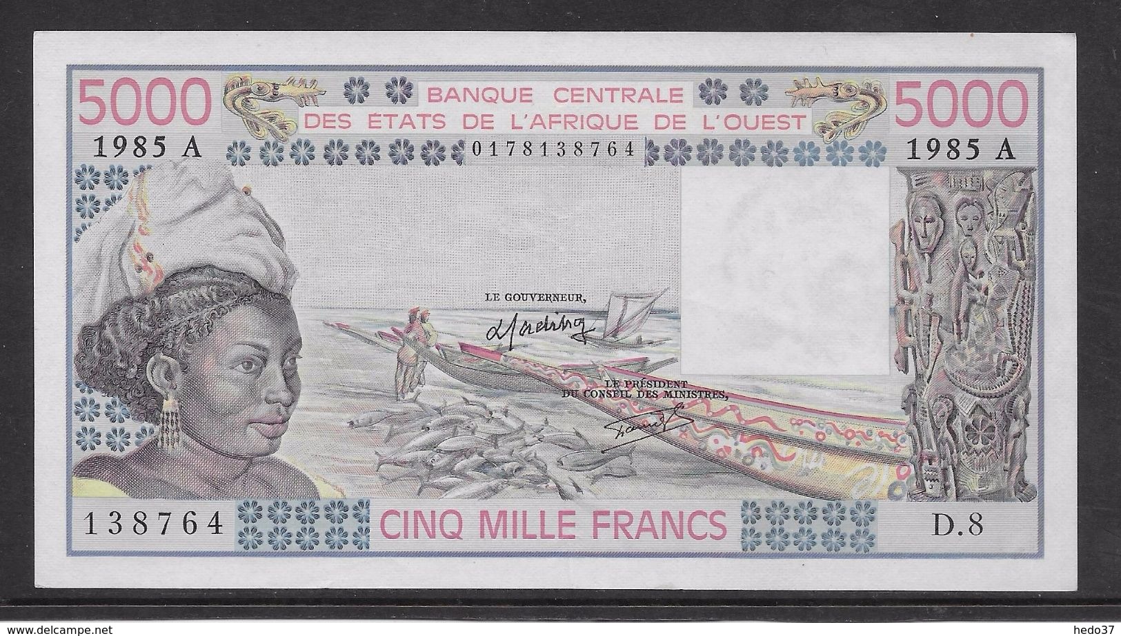 Côte D'Ivoire - 5000 Francs - 1985 -  Pick N°108An - SPL - Côte D'Ivoire