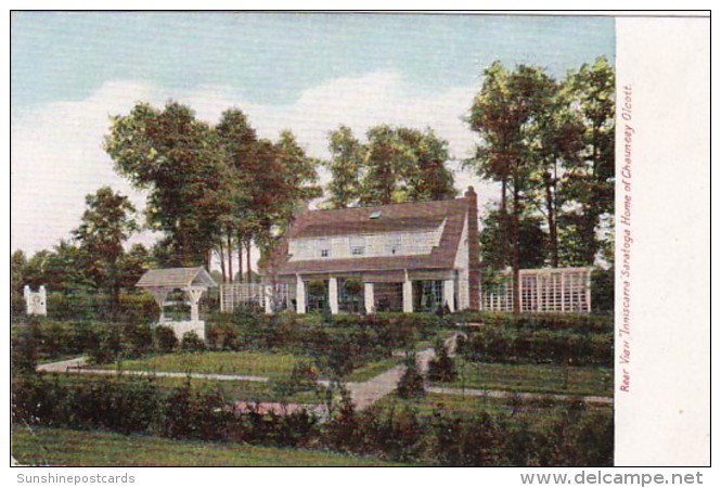 New York Saratoga Springs Rear View Inniscara Home Of Chauncey Olcott - Saratoga Springs