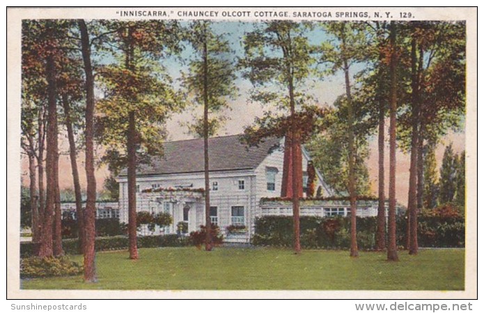 New York Saratoga Springs Inniscara Chauncey Olcott Cottage Curteich - Saratoga Springs