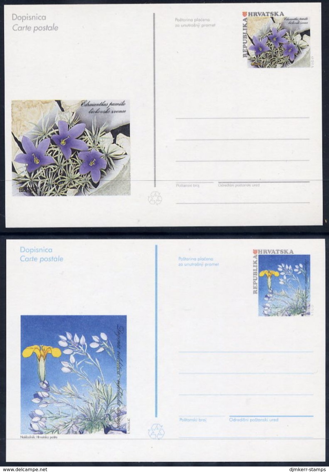 CROATIA  1998-99  Postal Stationery Cards 1.40k, 1.45 K. Plants Unused.  Michel P10-11 - Croatia