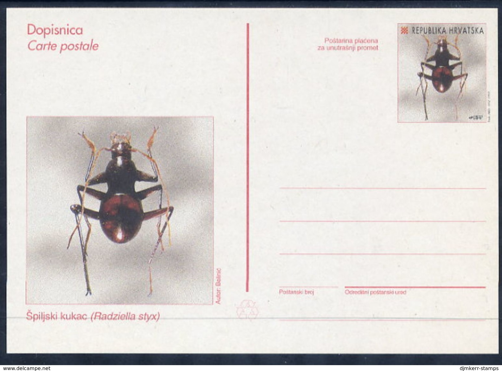 CROATIA  1997 Postal Stationery Cards 1.20k 2.30. K. Native Fauna Unused.  Michel P6-7 (3 Scans) - Kroatien