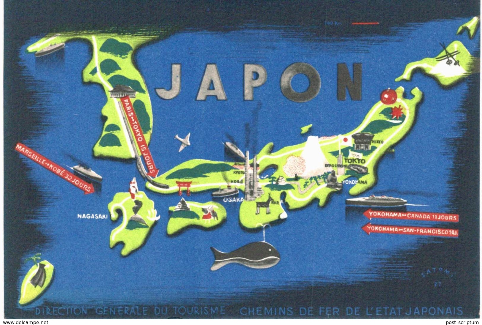 Asie - Japon - Carte éditée Par Direction Générale Du Tourisme Chemins De Fer Japonais - Taiwan