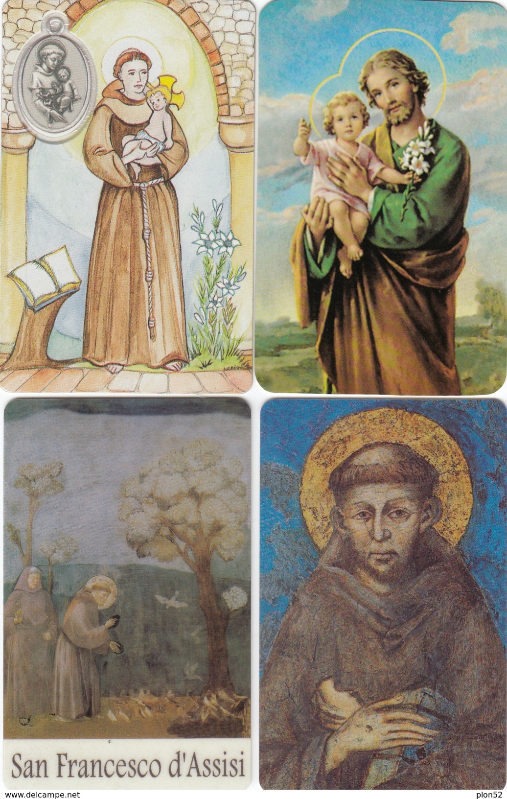 11135-N°. 4 CARDS SANTINI - S.GIUSEPPE-S.ANTONIO-S.FRANCESCO D'ASSISI - Religion & Esotericism