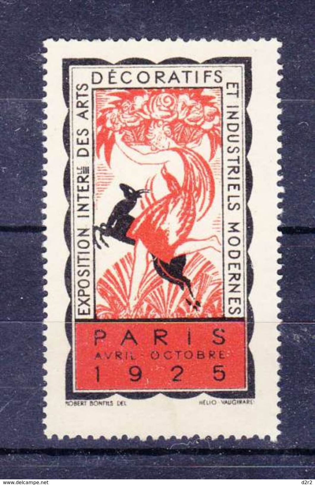 EXPOSITION INTERNE DES ARTS DECORATIFS ET INDUSTRIELS MODERNES - PARIS 1925 - ROUGE - Erinnophilie