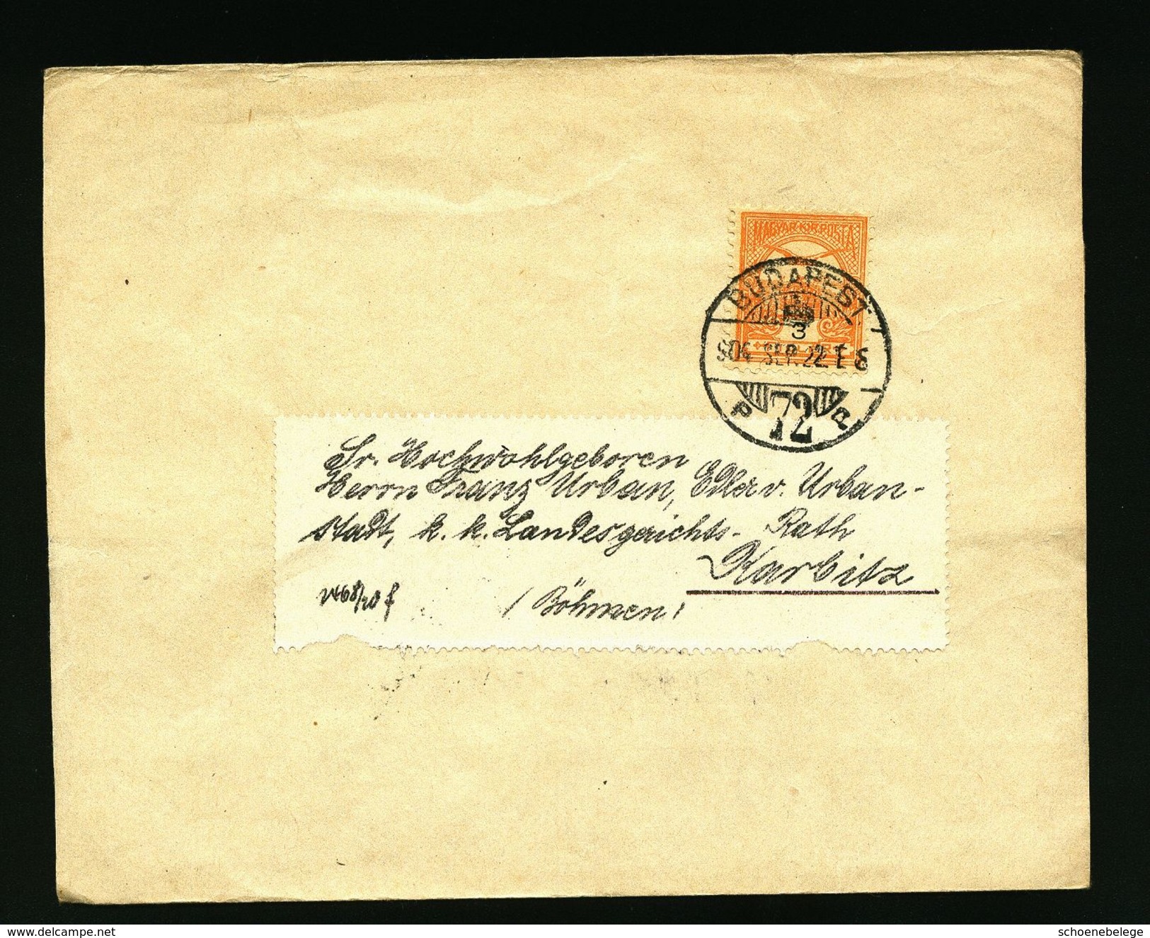 A5000) Ungarn Hungary Streifband Budapest 22.9.1904 Nach Karbitz - Briefe U. Dokumente