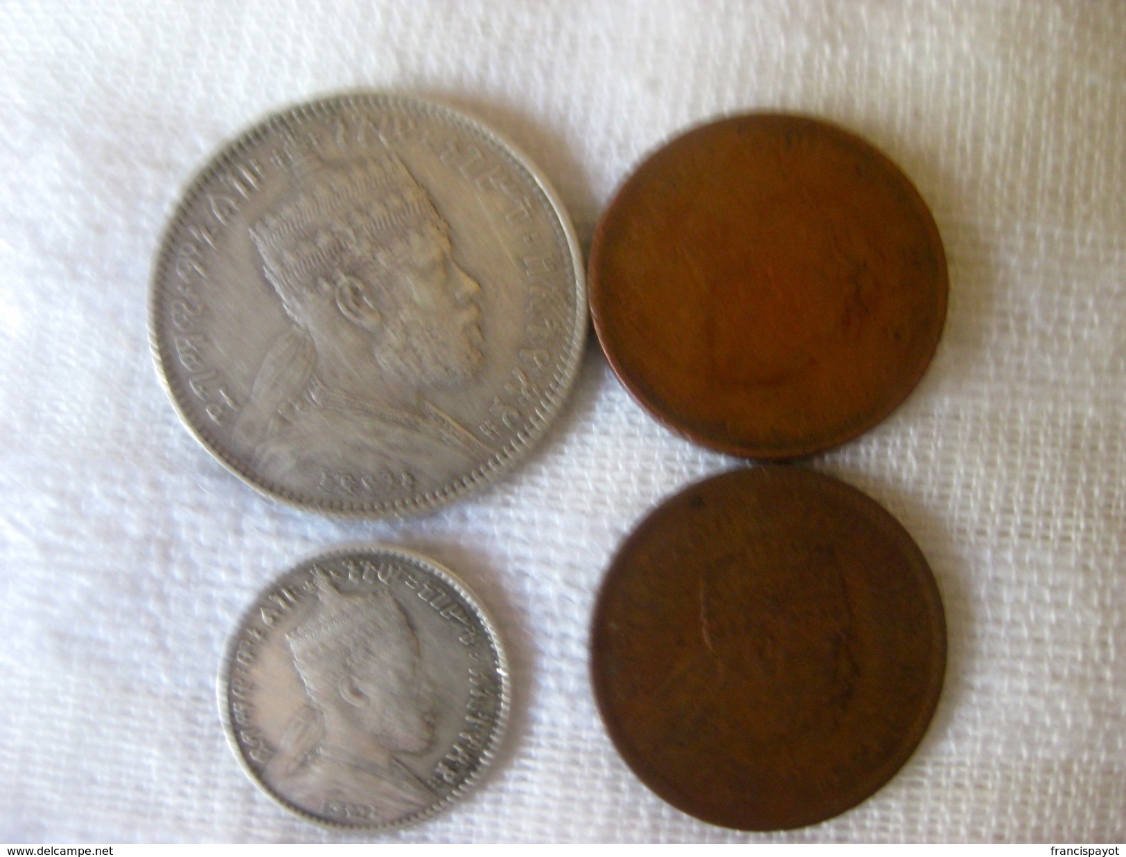 Ethiopia: 4 Coins Menelik II - Ethiopie