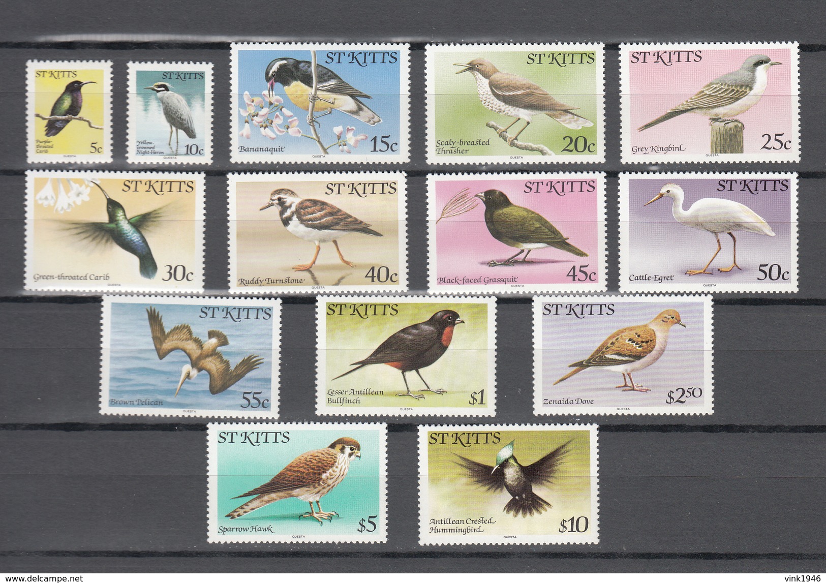 St Kitts 1981,14V In Part Set,birds,vogels,vögel,oiseaux,pajaros,uccelli,aves,MNH/Postfris,(A3463) - Andere & Zonder Classificatie