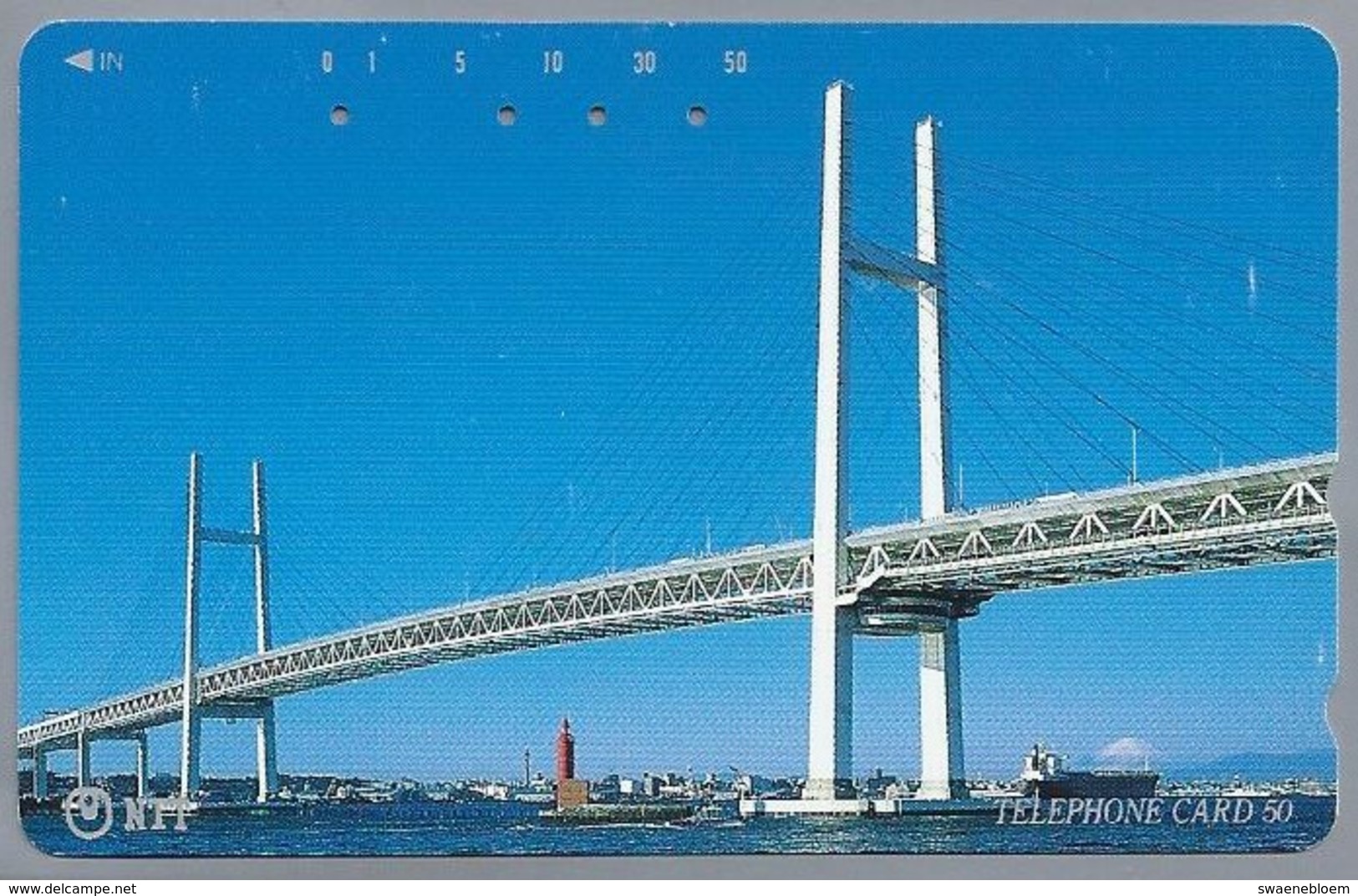 JP.- Japan, Telefoonkaart. Telecarte Japon. NTT. BRUG. SCHIP - Landschappen