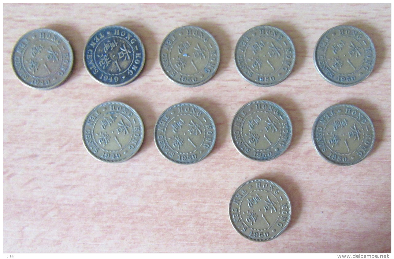 Hong-Kong - 10 Monnaies Ten Cents - 1948, 1949 Et 1950 - TTB - Hong Kong