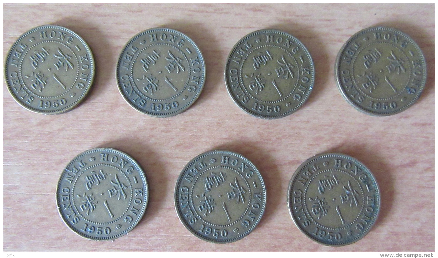 Hong-Kong - 10 Monnaies Ten Cents - 1948, 1949 Et 1950 - TTB - Hong Kong