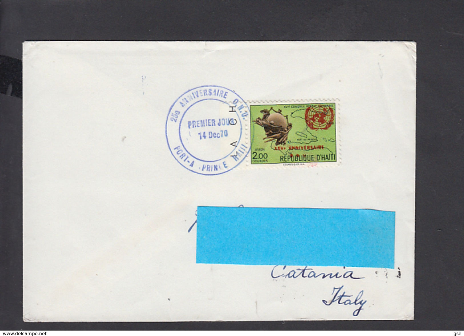 HAITI  1970 - Lettera Per  L'Italia - Annullo Speciale U.P.U. - U.P.U.