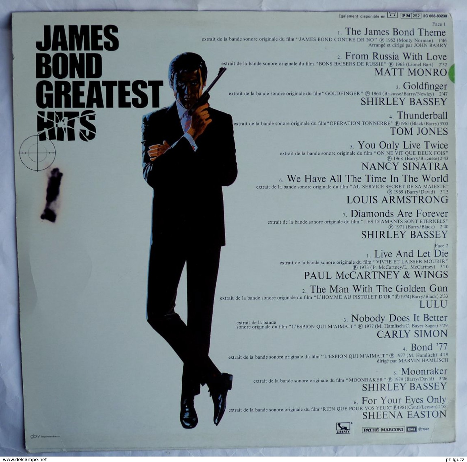 Disque Vinyle 33T JAMES BOND - GREATEST HITS 13 THEMES ORIGINAUX - LIBERTY 83 238 B - 1982 - Records