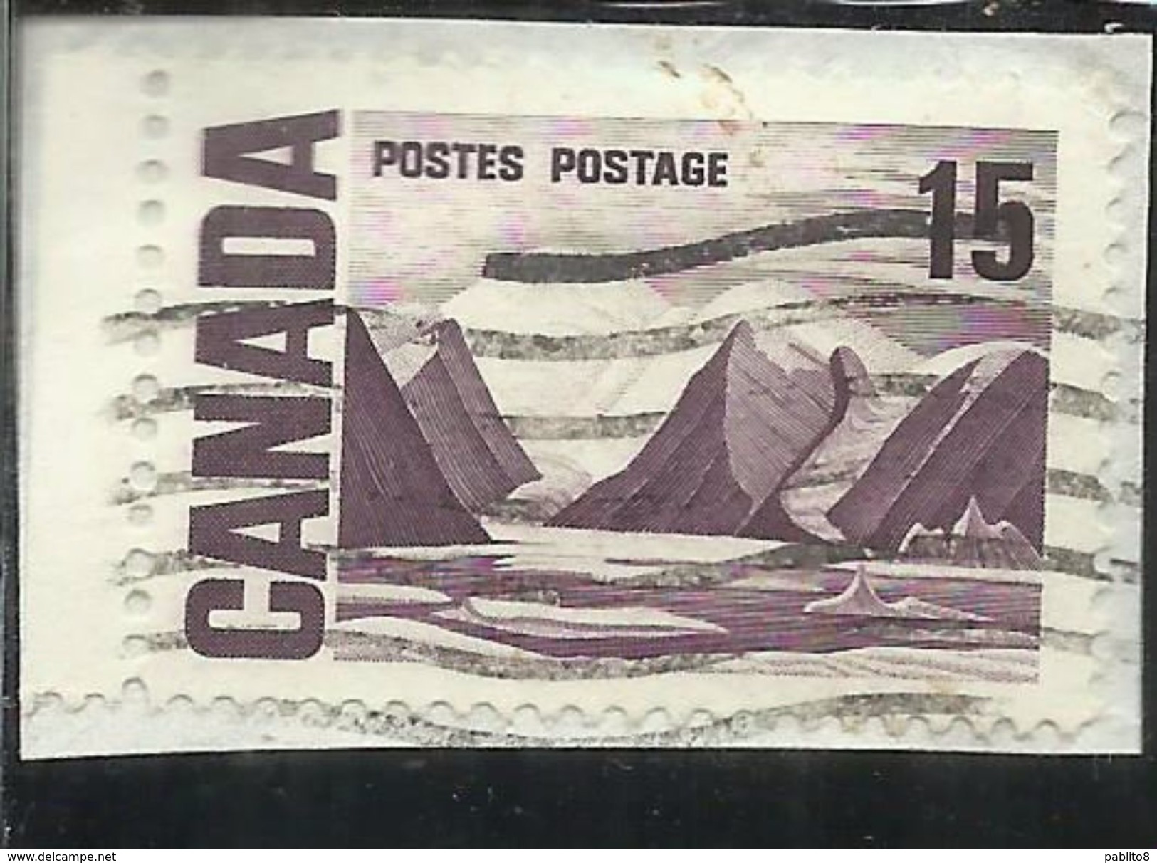 CANADA 1967 1972 BYLOT ISLAND ISOLA BY LAWREN HARRIS 1969 CENT 15c USATO USED OBLITERE' - Usati