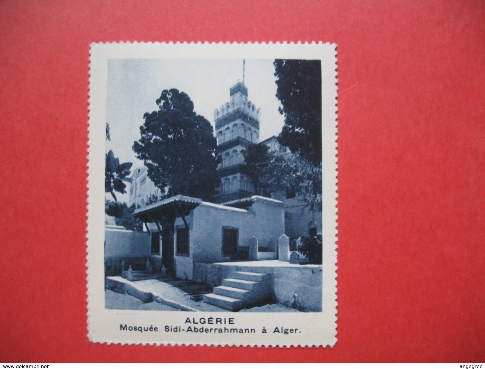 Chromo Image Vignette Algérie  - Mosquée Sidi-Abderrahmann à Alger -  6.5 X 7.5 Cm - Autres & Non Classés