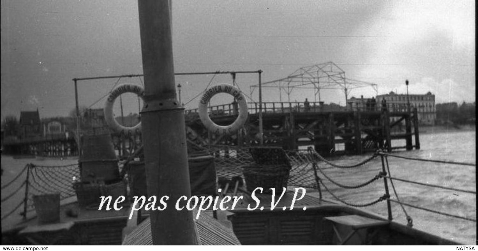 33 ARCACHON NEGATIF Plaque De Verre PHOTO BATEAU LE COURRIER DU CAP Vers 1918  PAS CARTE POSTALE - Arcachon