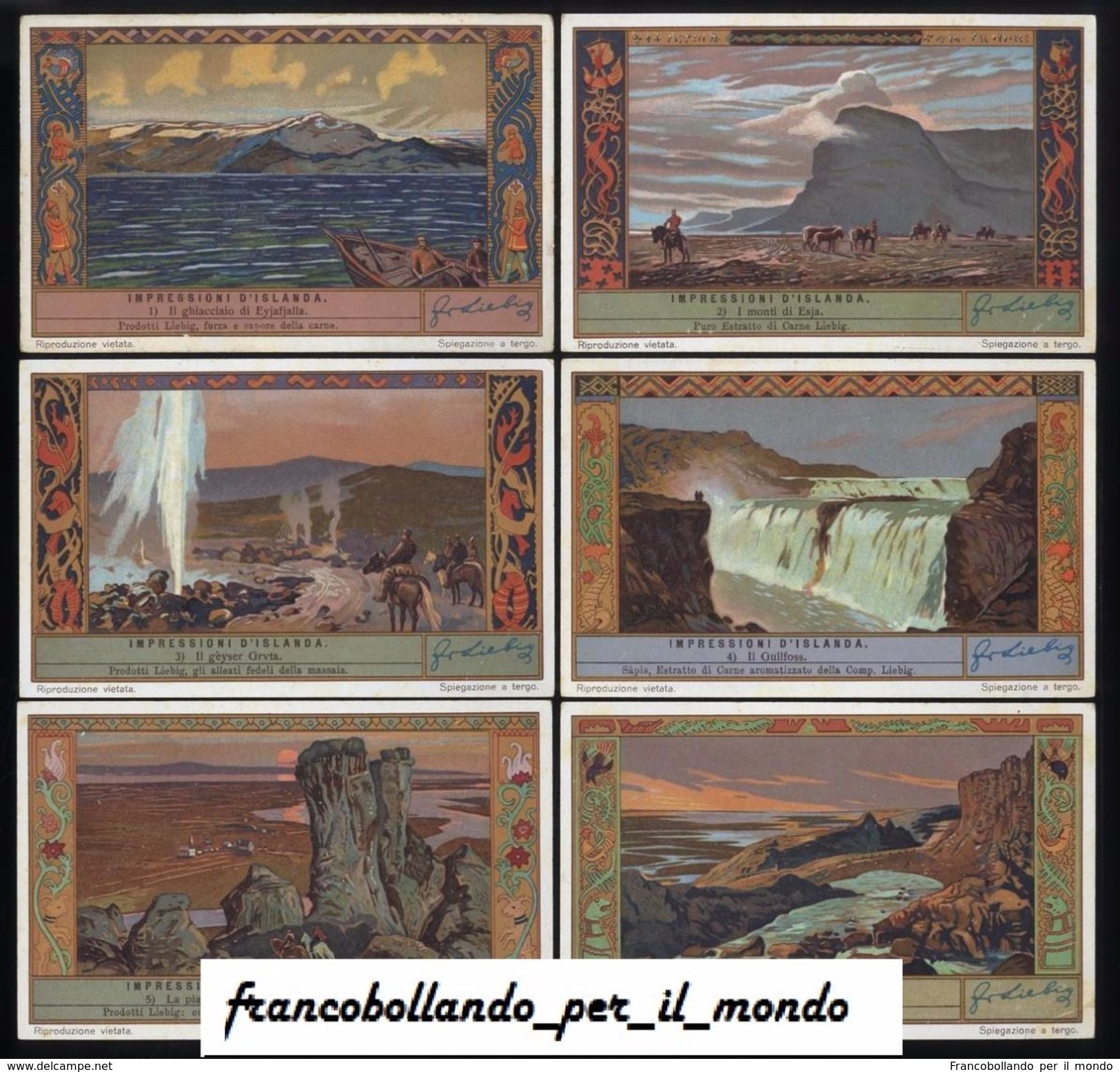 Chromo Liebig Sang. 1295 ITA Impressioni D'Islanda ANNO 1934 - Liebig