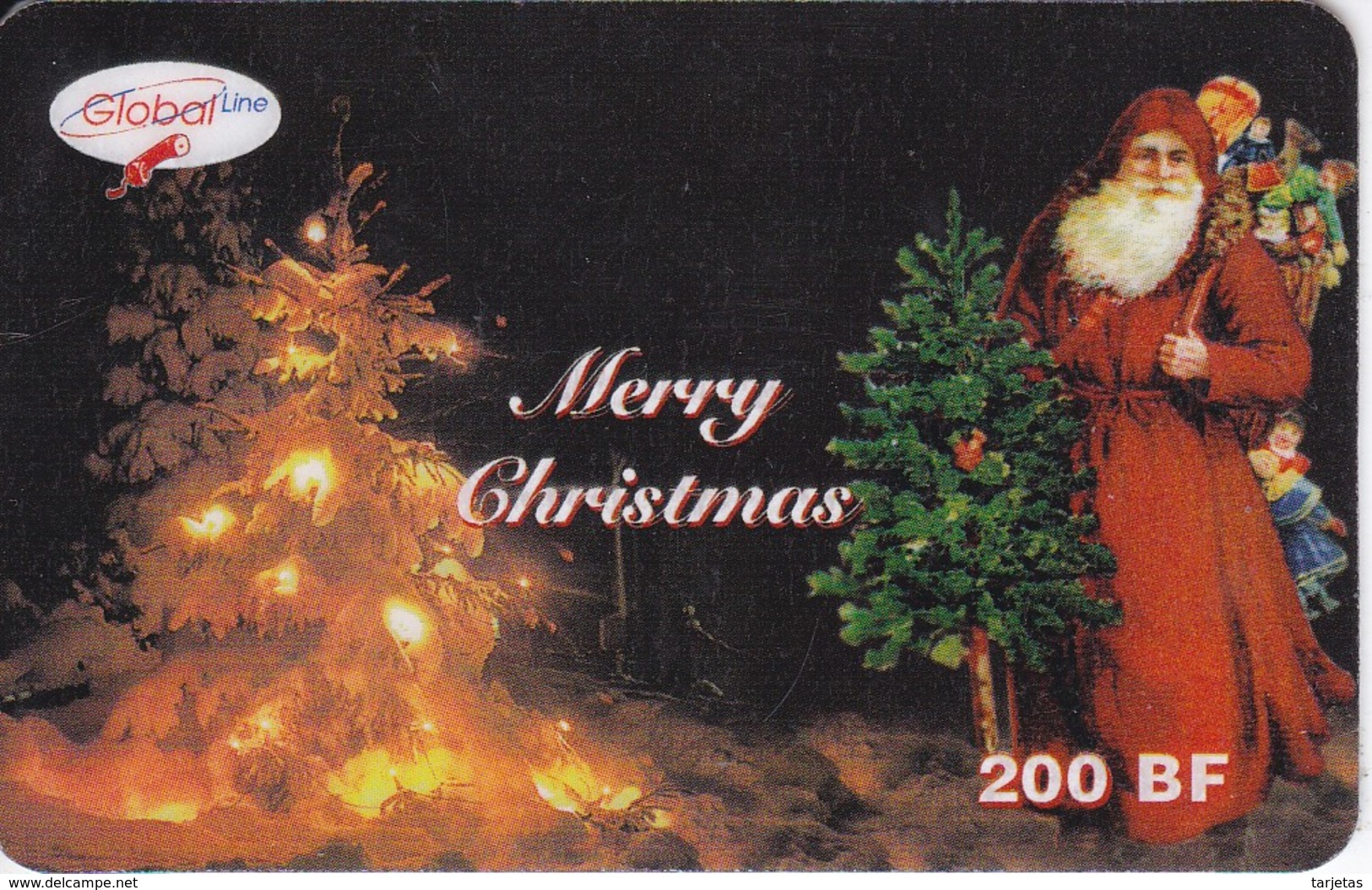 TARJETA DE BELGICA DE NAVIDAD - MERRY CHRISTMAS - PAPA NOEL - GLOBAL LINE - Noel