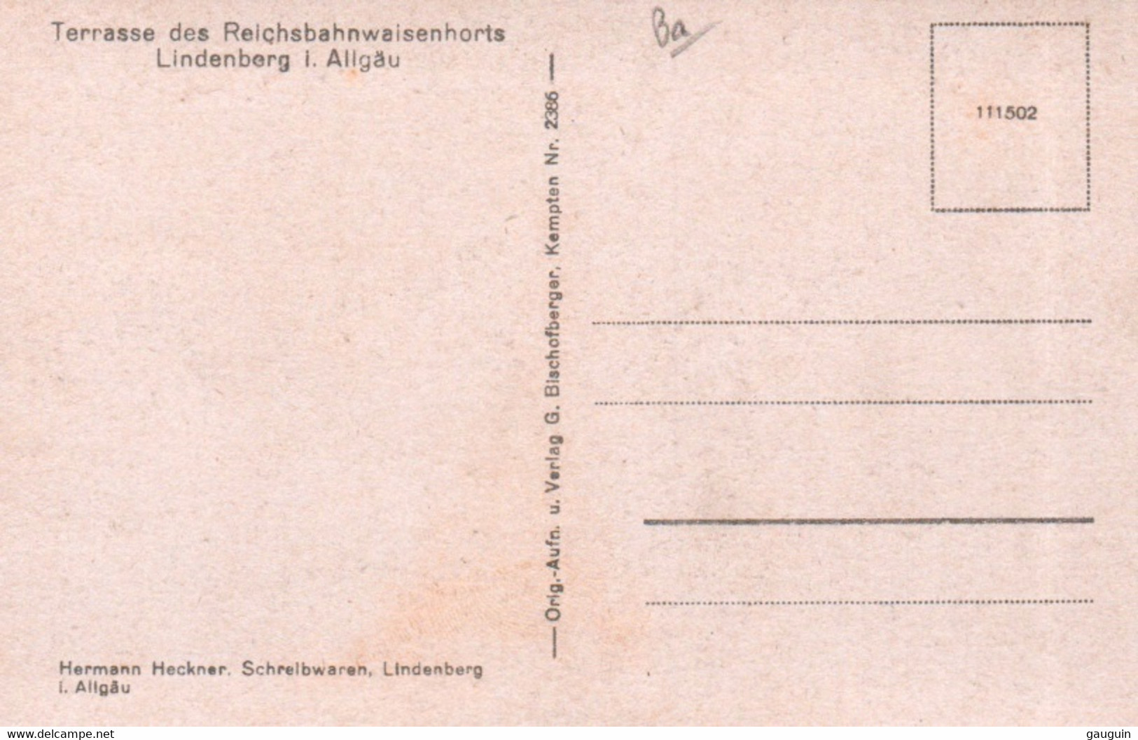 CPA - LINDENBERG I. ALLGAÜ - Terrasse Des REICHSBAHNWAISENHORTS - Edition G.Bischofberger - Lindenberg I. Allg.