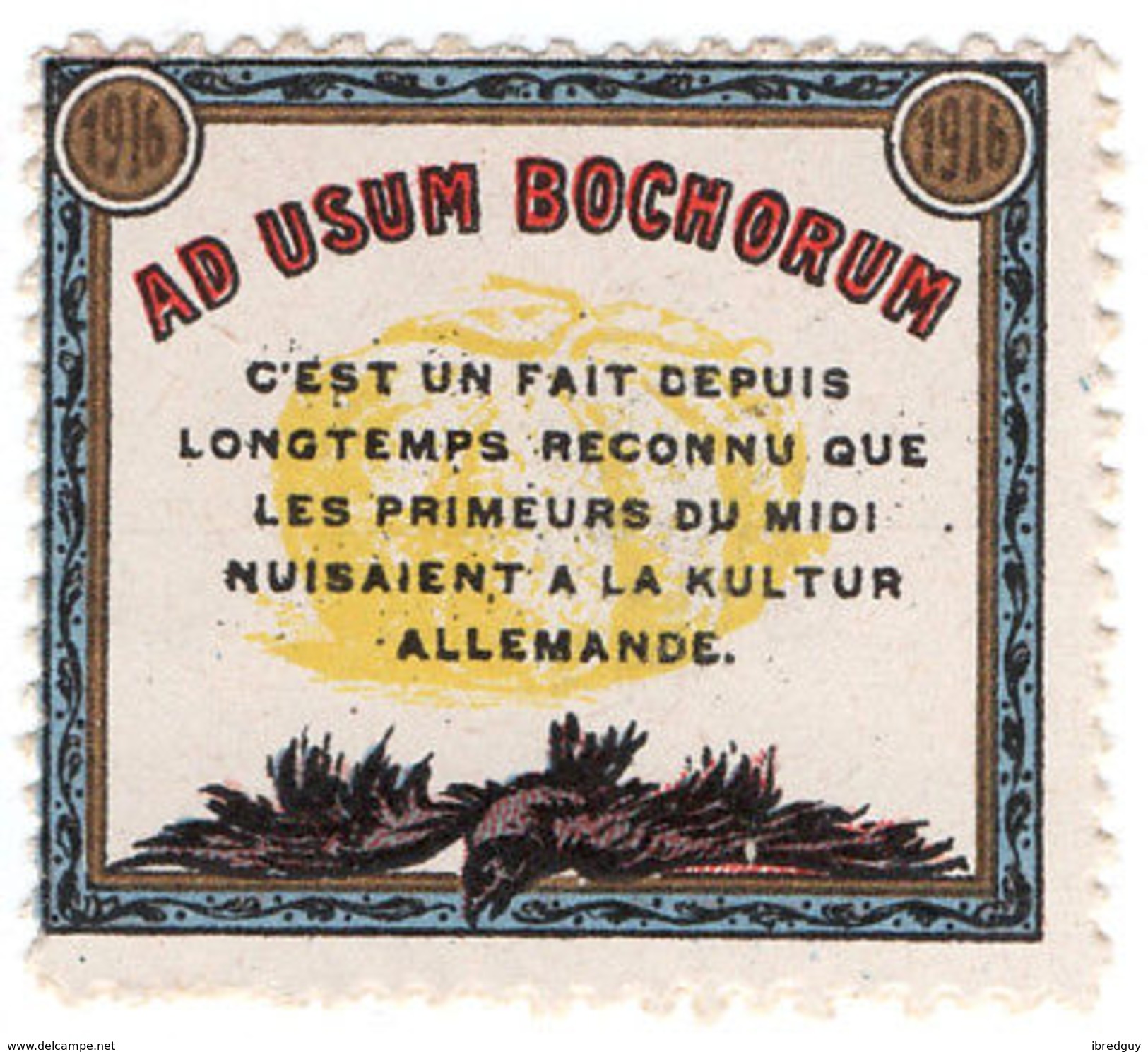 (I.B) France Cinderella : Delandre Great War Patriotic Stamp (Culture) - Europe (Other)