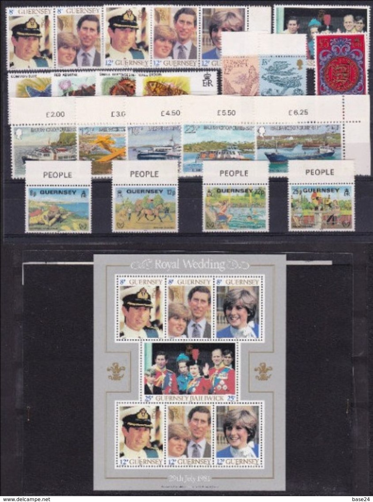 1981 Guernsey ANNATA  YEAR Completa Di 6 Serie + BF3 MNH** - Guernesey