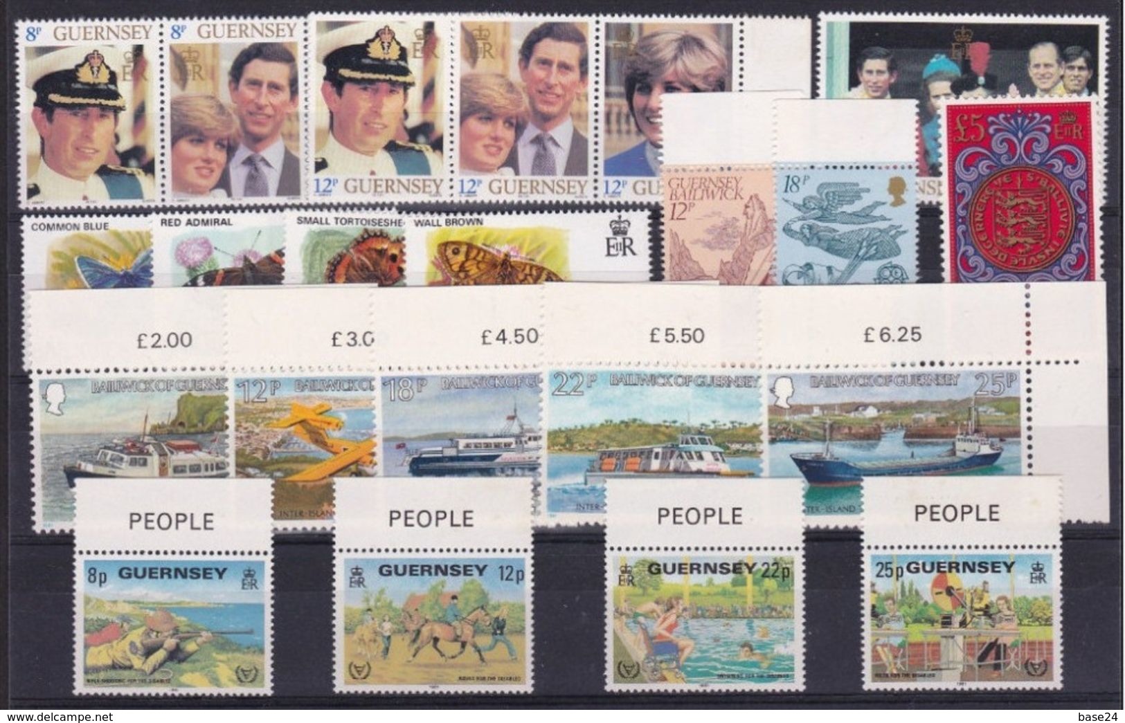 1981 Guernsey ANNATA  YEAR Completa Di 6 Serie + BF3 MNH** - Guernesey