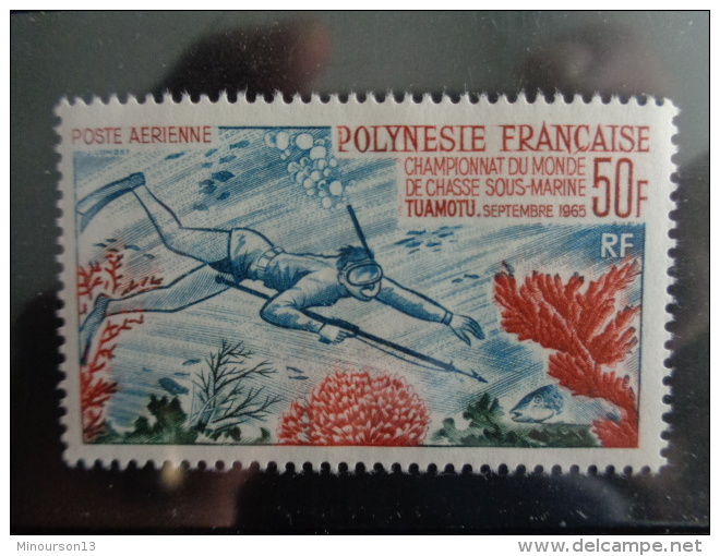 POLYNESIE 1965 P.A. Y&amp;T N° 14 ** - CHAMPIONNATS DU MONDE DE CHASSE SOUS MARINE A TUAMOTU - Unused Stamps