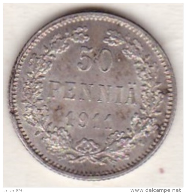 Finlande . 50 Pennia 1911 L . Argent . KM# 2.2 - Finlande