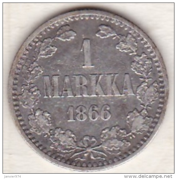 Finlande . 1 Markka 1866 S . Alexandre II . Argent - Finlande