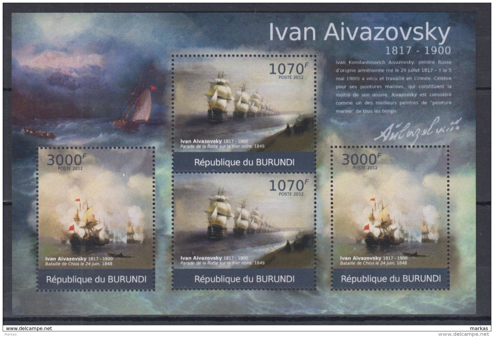 N58. Burundi - MNH - Art - Ivan Aivazovsky - 2012 - Autres & Non Classés