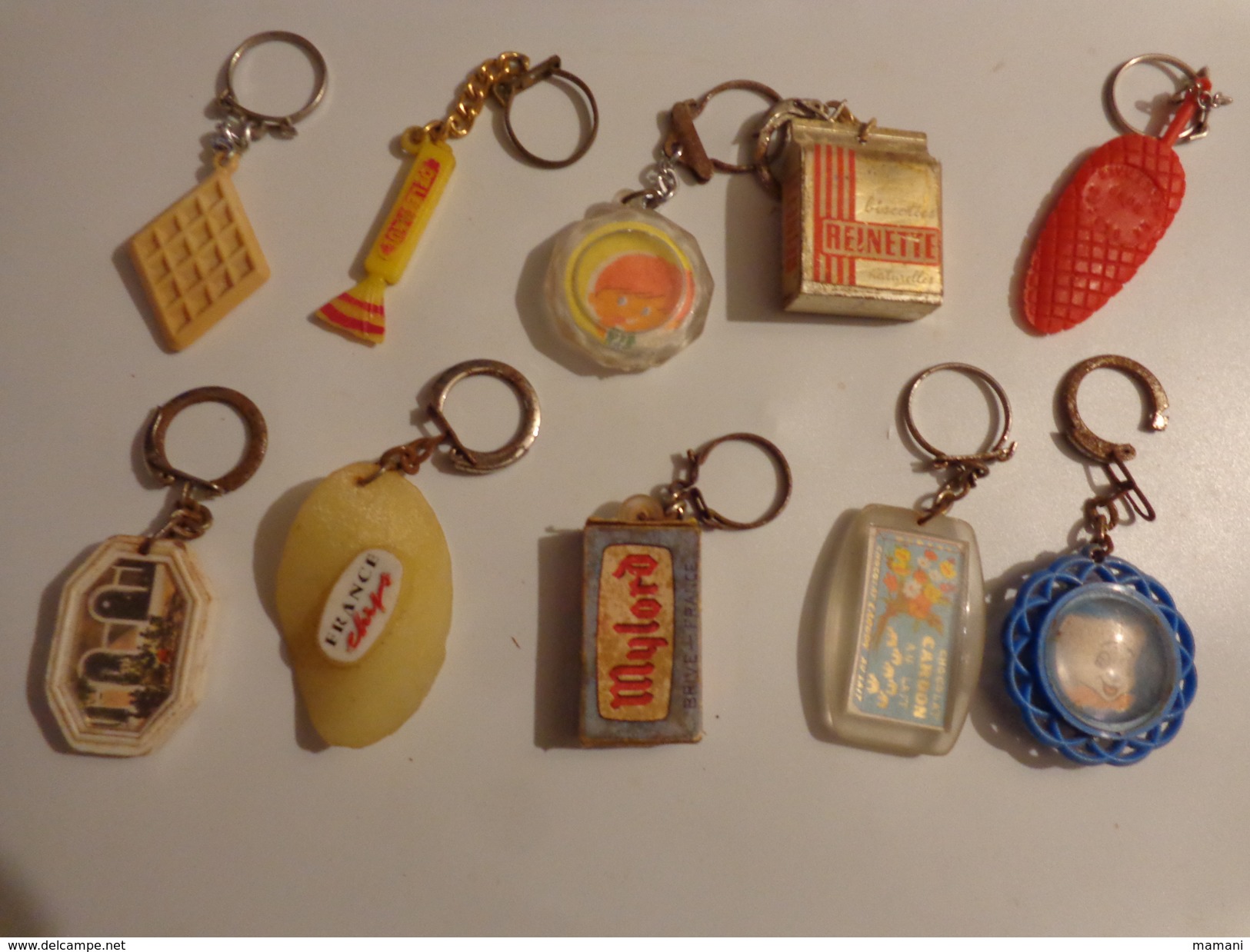 10 Porte Clef Mousse D'or Rouger -carambar-lutti-reinette-sucette-vichy-chips-mylord-cardon-moritz Strasbourg - Porte-clefs