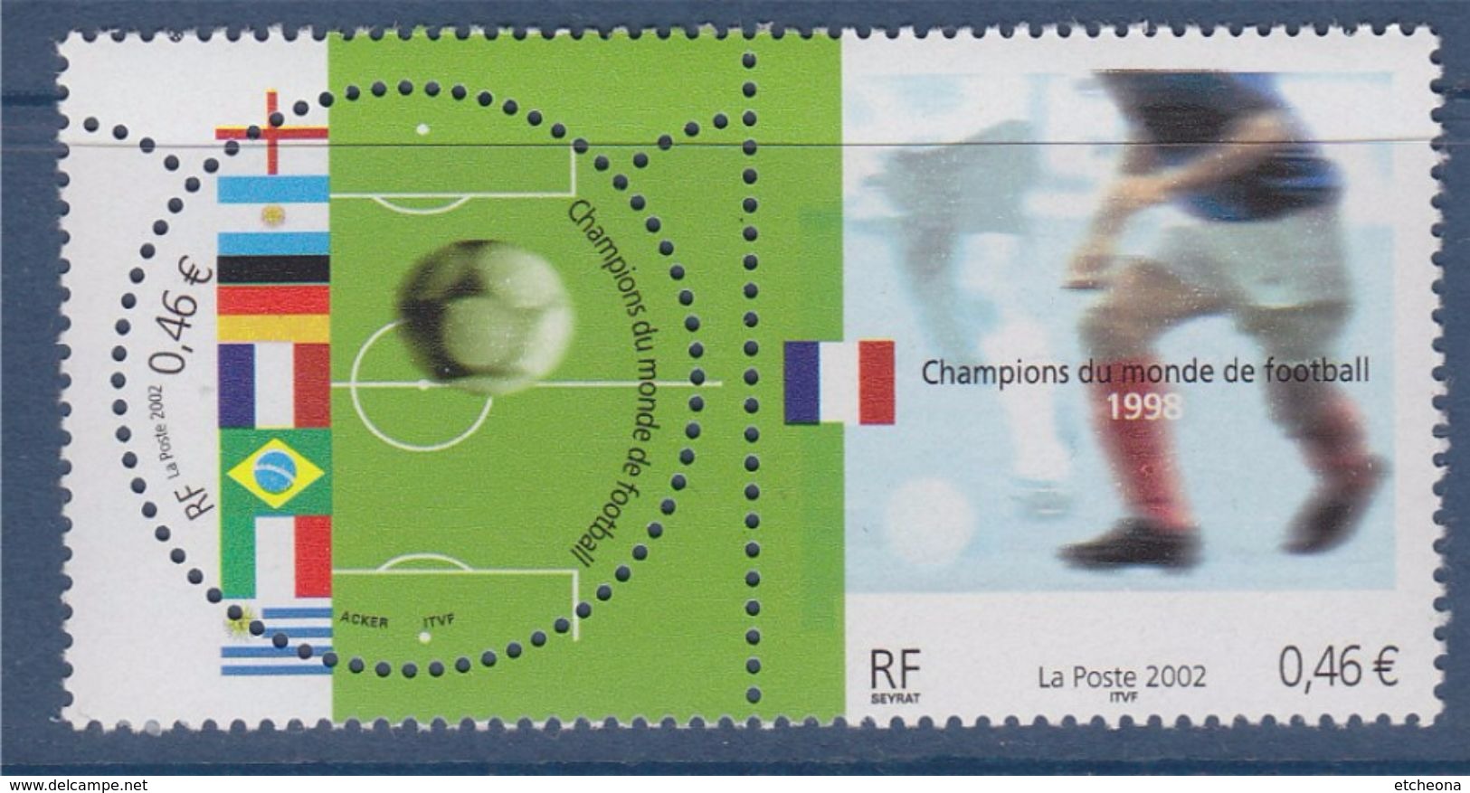 = Emission Commune Des Champions Du Monde De Football: Allemagne, Argentine, Brésil, France, Italie Et Uruguay - 2002 – Corea Del Sud / Giappone