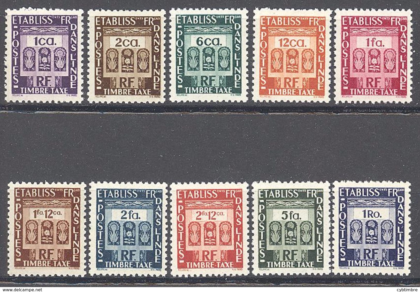 Inde: Yvert N° Taxe 19/28**; MNH; Cote 15.00€ - Unused Stamps