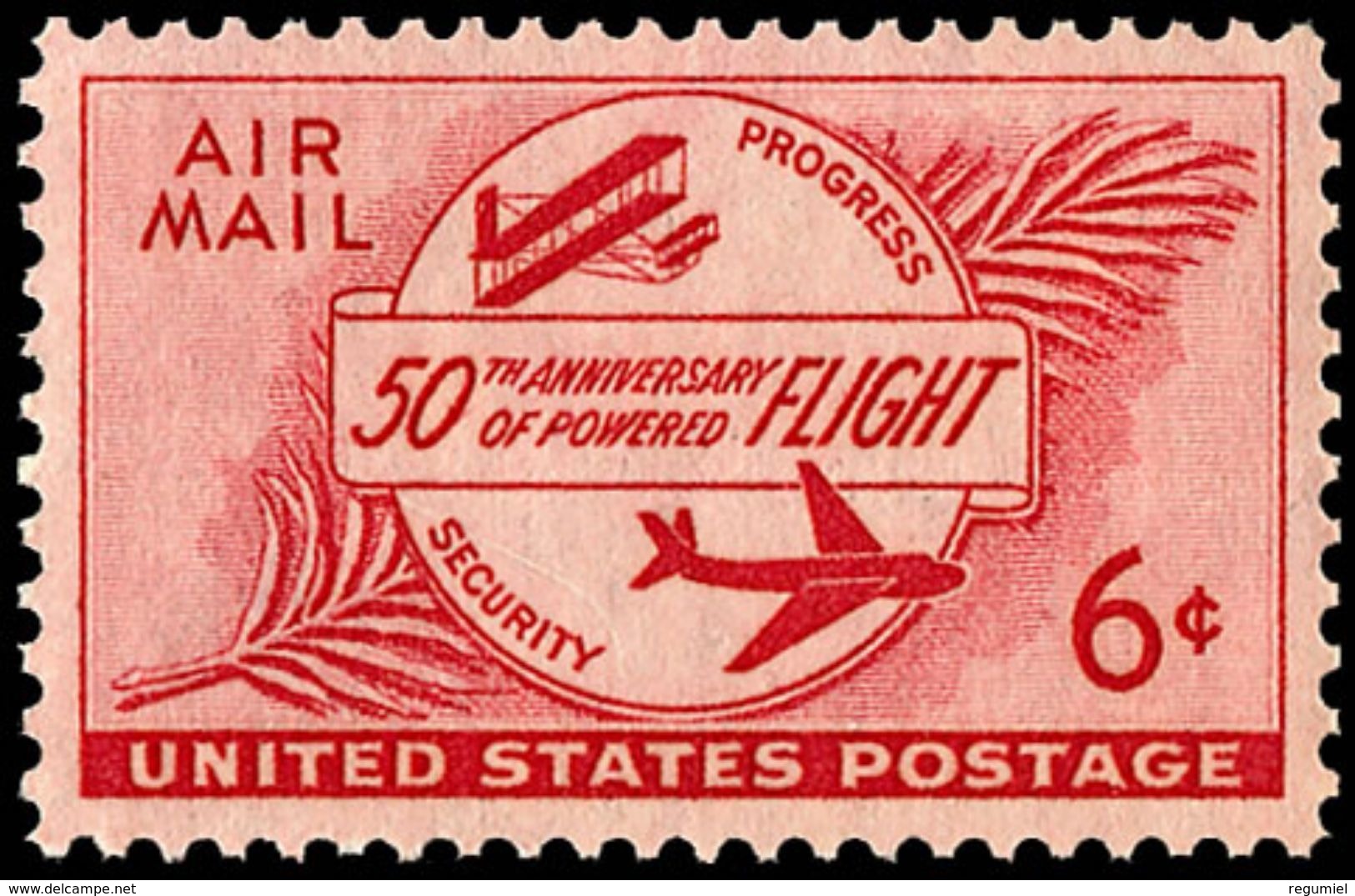 Estados Unidos Aereo 046 ** MNH. 1953 - 1b. 1918-1940 Ungebraucht