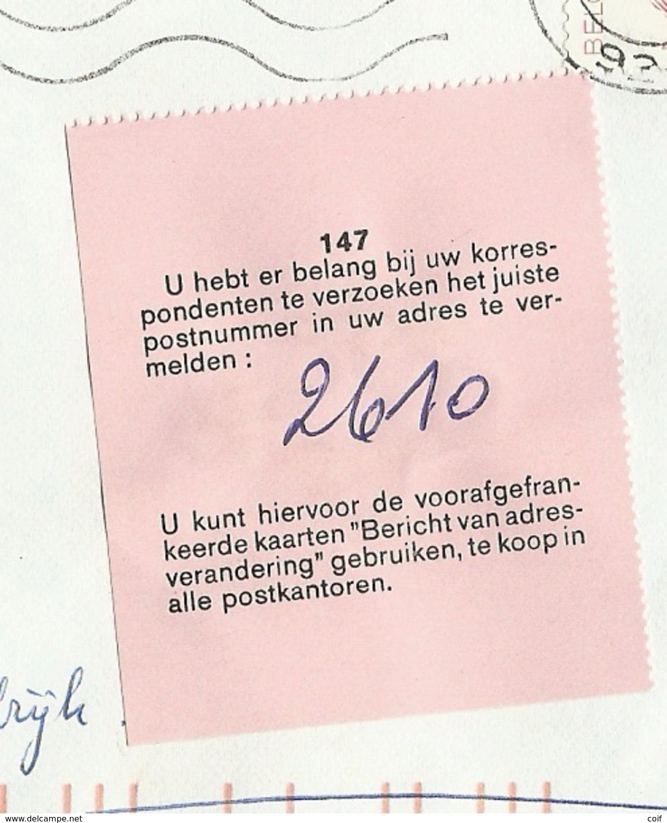 2450 Op Brief Stempel ZELE Naar WILRIJK, Strookje 147 / U Hebt Er Belang Bij Uw ....... - 1990-1993 Olyff